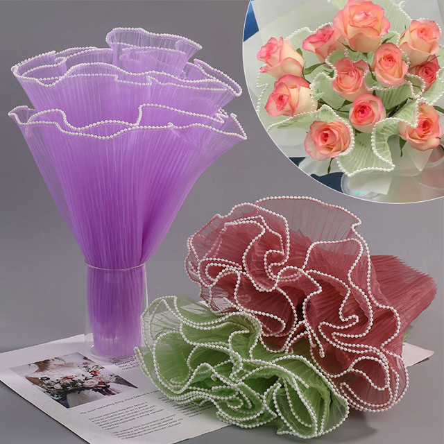 28cm*4M Craft Decor Packaging Wave Yarn Floral Bouquet Wrapping